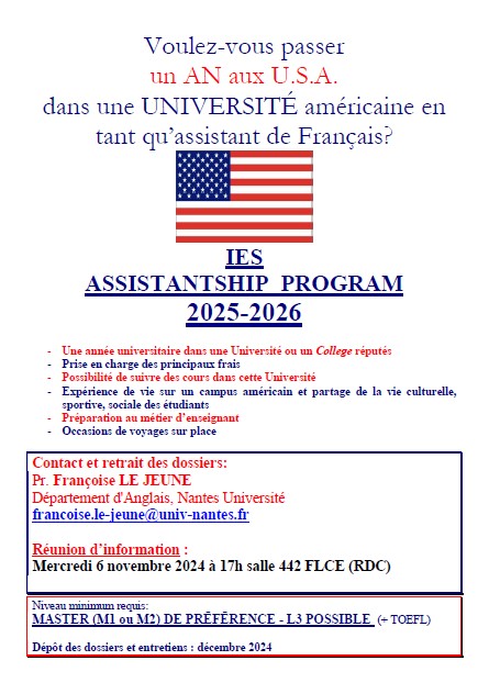 Affiche Assistantship IES Abroad