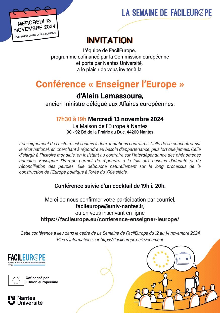 Invitation Conférence "Enseigner l'Europe"